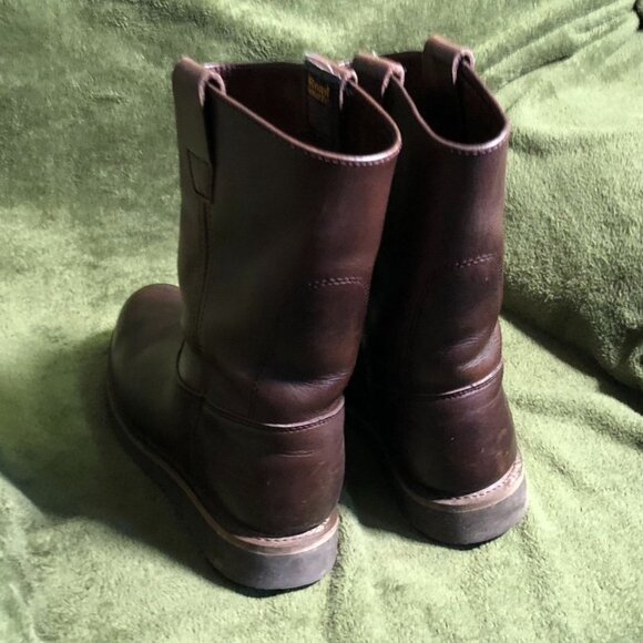 Roadmate Mens Work Boots Size 10.5 Brown Leather Pull On Mid Calf Almond Toe - Picture 6 of 15